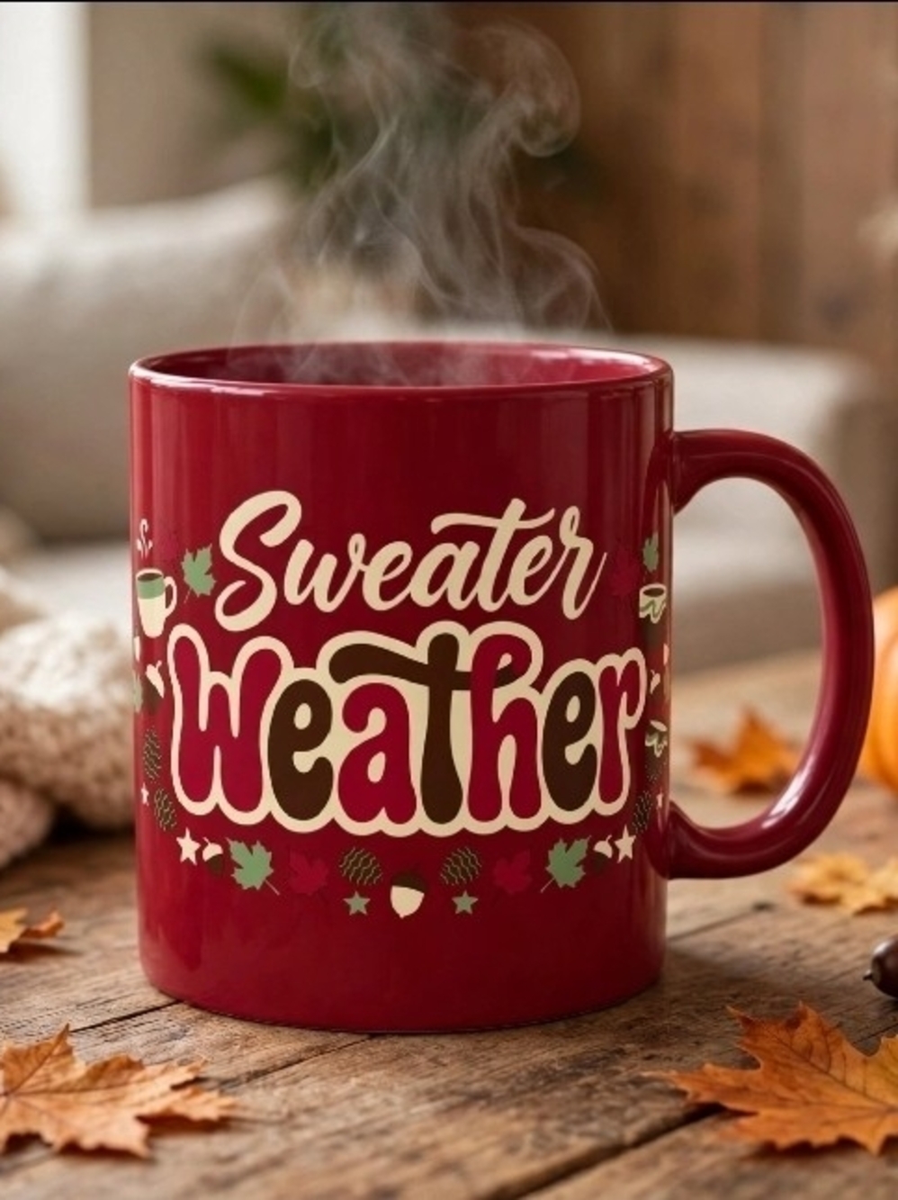 Sweater Weather Red Ceramic Mug - Home Holiday